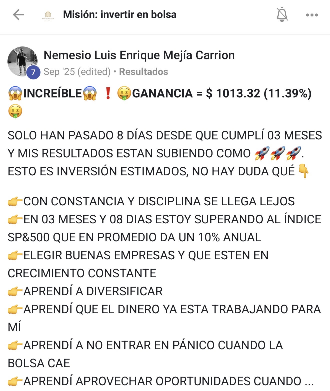 Testimonio Nemesio +11.39%